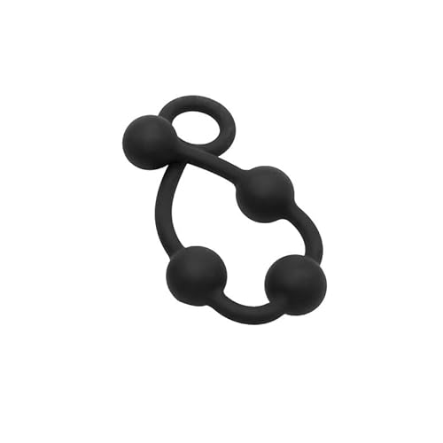 Butt Plug with Silicone Anal Bead Anal Sex Toys，S/M/L 3 Sizes, Black (S)