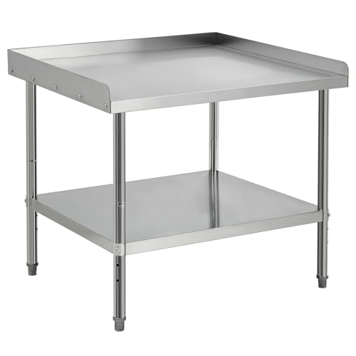 Stainless Steel Grill Stand Table - 36x30x30 Inches, 660 LBS Heavy-Duty Capacity, NSF Certified, with 2" Edge Baffle for Home, Commercial Restaurant K