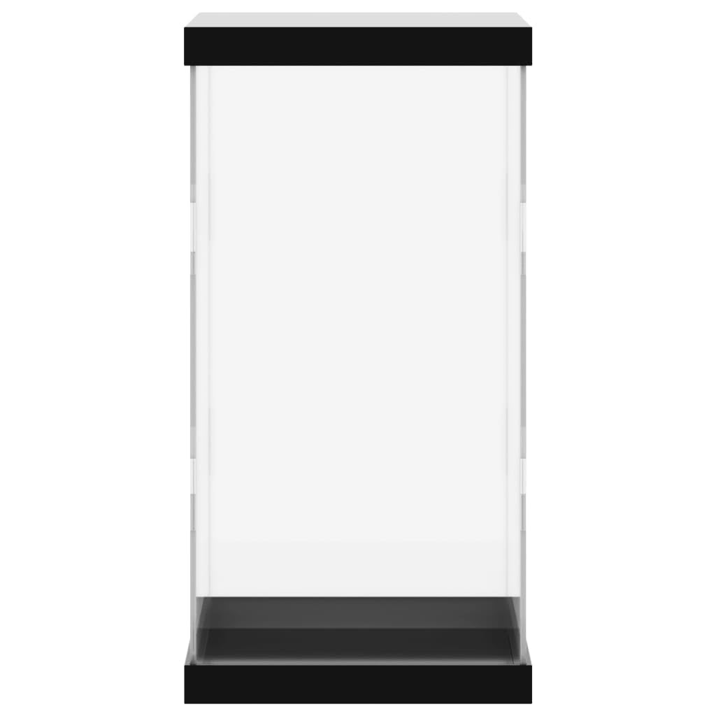 Acryl Vitrine 22x18x35 cm - Transparente Sammelvitrine mit schwarzem Sockel für Figuren, Sammlerstücke und Modellautos - Staubschutzbox