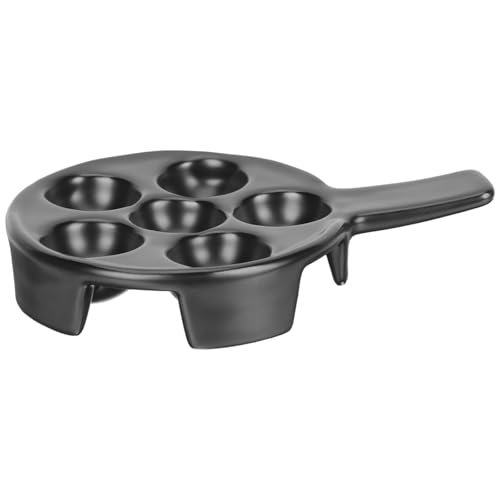 DIYEAH Bandeja para Hornear Caracoles de Cerámica 6 Agujeros Pequeña Base Apta para Horno y Estufa Herramienta para Cocinar Caracoles Adecuado para Uso Doméstico y Color Aleatorio