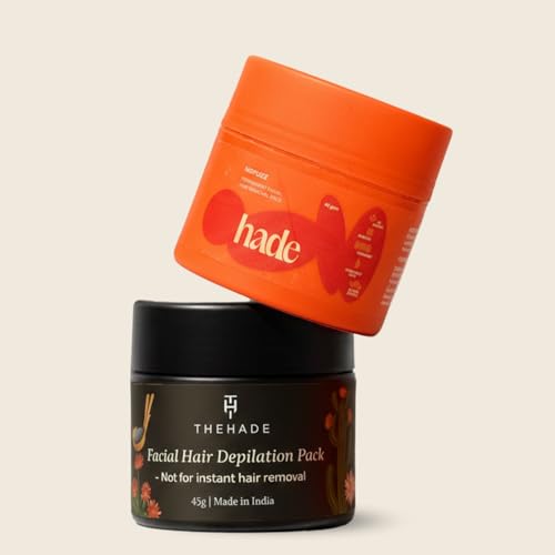 Image of NOFUZZ Turmeric Herbal Permanent Facial Hair Removal Pack | Painless Hair Removal | Lightens Thick Facial Hair | No Irritation, No Skin Rashes | 45g (Pack of 6)