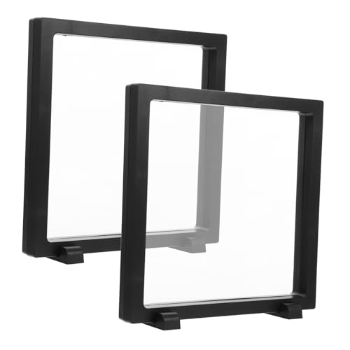 BESPORTBLE 2piezas Cajas De Almacenamiento De Insignias Transparentes Marco Flotante Exhibidor De Marco Flotante para Alfileres Esmaltados Medallas y Monedas para Decoración y Organización De