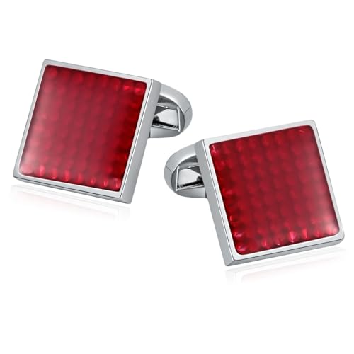 Gemelos cuadrados para hombre en acero inoxidable pulido para camisas de puño doble de esmoquin