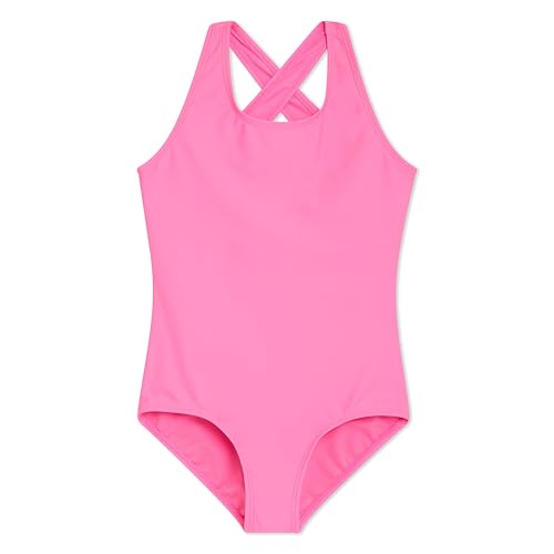 Image of Lands' End Girls' UPF 50+ Stretch Crisscross Back One Piece Swimsuit