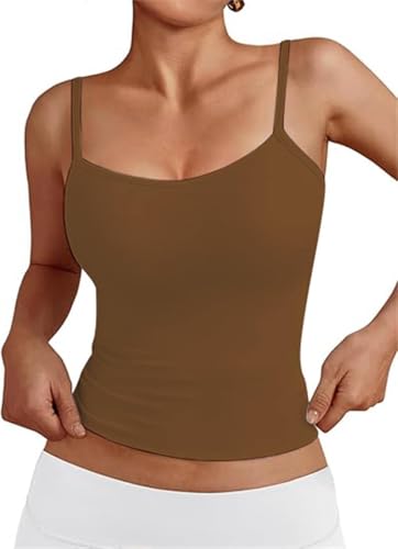 OYIGELZ Damen Summer Tank Top Ärmelloser Slim Fit Tops Basic Shirt Summer...