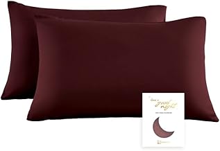 townssilk Funda de Almohada de Dos Caras 100% Tencel Puro, Funda de cojín de Alta Gama para la Salud del Cabello y de la Piel, súper Confortable, Juego de 2,40x70cm,Claret