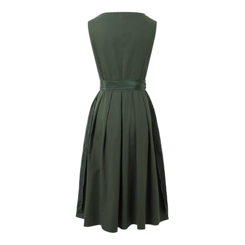 Vestido dirndl alemán de mujer para Oktoberfest con chaleco de encaje 4