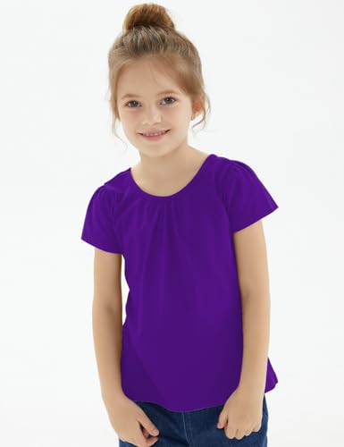 Image of Noomelfish Girls Criss Cross Back T-Shirts Short Puff Sleeve Tee Tops (5-12 Years)
