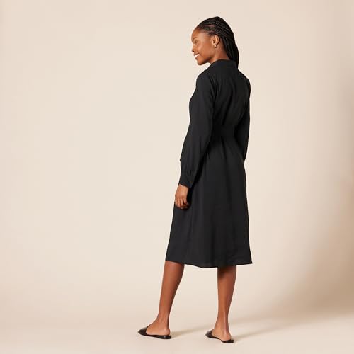 Image of Amazon Essentials Women's Georgette Long Sleeve Midi Length Shirt Dress