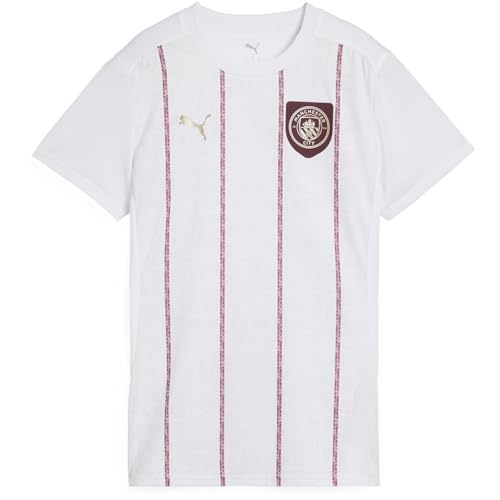 Image of PUMA Womens Manchester City Pre Match Short Sleeve Shirt White/Jasper 10