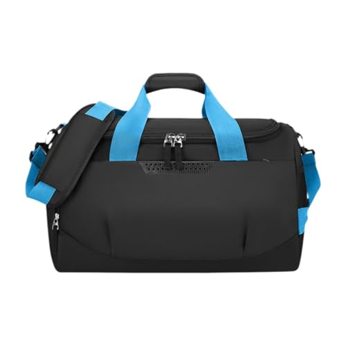 Travel Duffle Gym Bag Handbag Crossbody Bags Sports Fitness Bag for Basketball Workout, Black and Blue