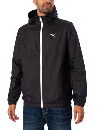 Chaqueta Cortavientos PUMA Hombre Negra y Blanca Ligera