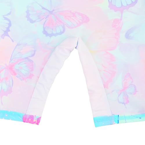 Image of TFJH E Short Sleeve Girls Swimsuits UV 50+ One Pieces Zipper 2-14Y | From beach vacations and pool parties to cruises and water parks, this colorful floral swimsuit is her summer favorite