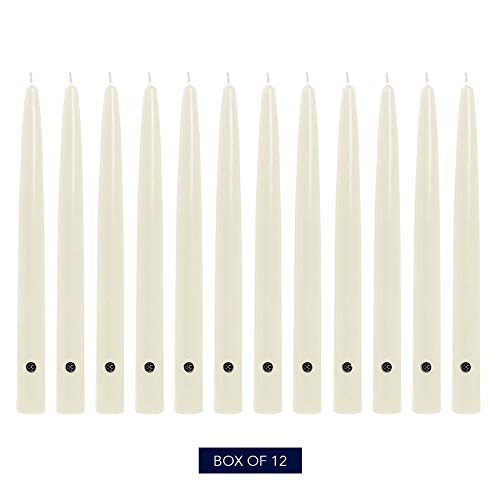 Image of Colonial Candle Unscented Taper Candle, Handipt Collection, Ivory, 10 In, Pack of 12 - Up to 8 Hours Burn