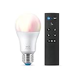 WiZ - Pack Bombilla LED Inteligente Wi-Fi, A60 E27 8w (Eq. 60W), Luz Blanca y de Colores + Control Remoto, con tecnología SpaceSense y compatible con Alexa y Google Home