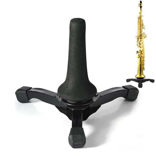Portable Tripod Stand with Protective Pad for Woodwind Instruments, Brass Instruments Foldable Anti-Slip Sturdy Holder Trumpet Clarinet Flute Oboe