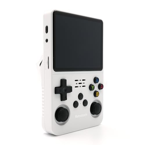 Console portable blanche Retrotech R36S avec double joystick analogique