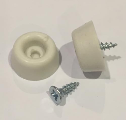 Abrafix Toilet Seat WHITE Rubber Buffers 19mm (Pack Of 6)