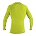 O'Neill Youth Basic Skins Long Sleeve Rashguard, UPF 50+ Sun and Rash Protection for Surfing and All Outdoor Activities, Lime, 12