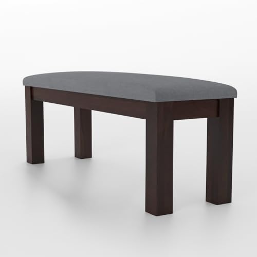 Image of Solid Wood Seating Bench for Indoor and Outdoor Uses l Bench for Daining Room, Balcouny, Office, Gym, Garden l Easy DIY l Walnut Finish l 44x14.5x17.5 Inch