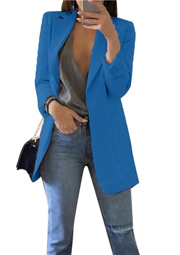 Image of Women Casual Loose Fit Long Sleeve Blazer Cardigan Fashion Plus Size Work Blazer