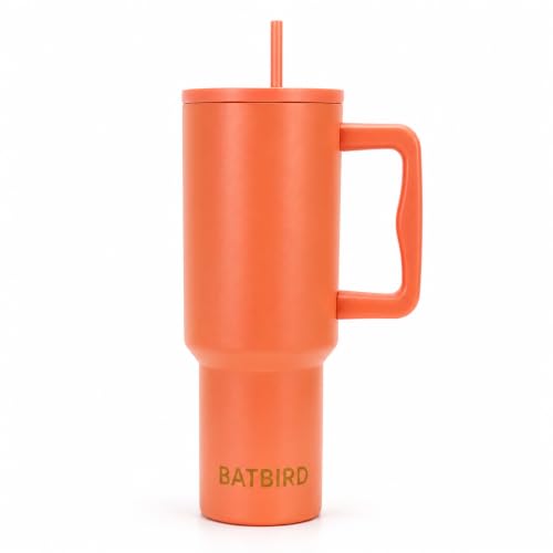 Image of Stainless Steel 1200 ml Vacuum Tumbler with Lid & Straw - Double‑Wall Insulated Cup for Travel, Gym & Office - Keeps Beverages Hot or Cold - 1.2 L Capacity (Orange)