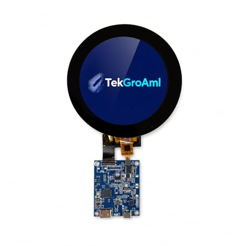 Image of 3.4 Inch Round LCD Touch Display 330 nit 800x800,H /D Video&USB Power Port | IPS Capacitive Touch Sensor Screen, for Dashboard, Smart Control Panel, Windows Compatible .mini HDMI Controller Board