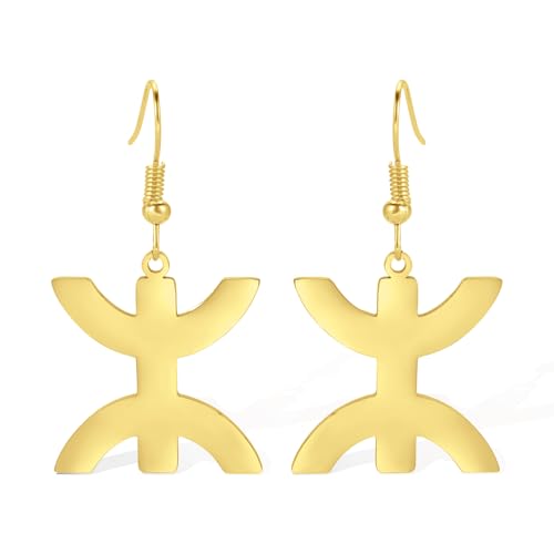 Boucles D'oreilles Symboles Berbères Africains pour Femmes En Acier inoxydable Africain Ethnique Berbères Tribu Musulman Arabe Afrique Symboles Goujons Drop...