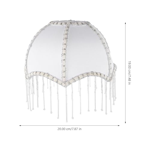PATKAW Vintage Abażur Do Lampy Stojącej Biały Klosz Stylu Retro Abażur Lampy Stołowe Osłona z Tkaniny i Akrylu Lekki Łatwy Montaż Dekoracyjny Odcień Do Oświetlenia Domowego