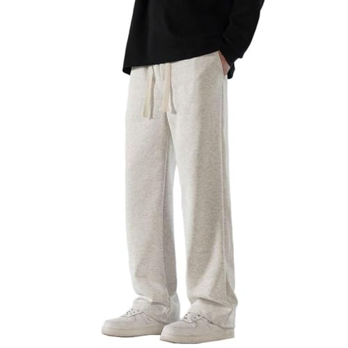 Pantalon de survêtement homme coupe ample droite pour le sport en coton noir