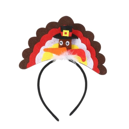 Ankelesz Thanksgiving Turkey Hat Headband Turkey Funny Headband Thanksgiving Costume Accessories Party Supplies (Coffee)