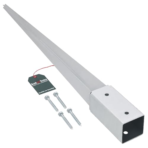 KOTARBAU® Supporto per Pali Quadrati 60 x 60 x 750 mm per Travi in Legno Presa di Terra Manicotto da Terra di Ancoraggio Pali Staffa Palo per Recinzioni Fissaggio Pali Legno