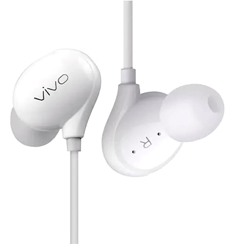 Image of vivo Xe710 Wired Type C Earphones with Mic for Clear Calling, Powerful Audio,1.25M Cable (White, in The Ear) - in Ear