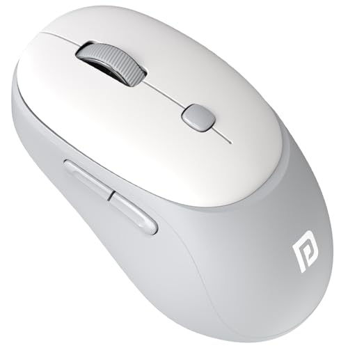 Image of Portronics Toad Neo Wireless Bluetooth Mouse with Dual Wireless Connectivity (BT + 2.4 GHz), Rechargeable Battery, Forward & Back Button, Multi-Device Pair, Upto 3200 Dpi Sensitivity(White)