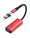 COOLSELL Audio Interface for Guitar, 192kHz/24bit USB C and Lightning Guitar Interface for Recording, Pocket Microphone Interface compatible with iPhone, Tablet, Mac and PC, No Monitor Output