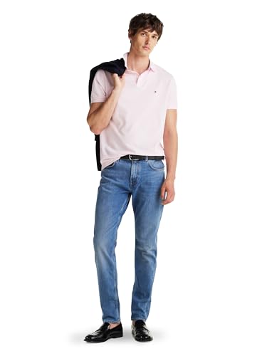 Image of Tommy Hilfiger Men's Short Sleeve Polo Shirts in Classic Fit with Stretch and Organic Pique Cotton