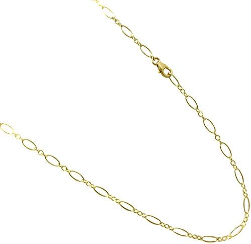JOSCO 14k Gold Filled(1/20 of 14k) 3.5mm Anklet. Flat Oval Link Chain. 9,10,11,12 Inches (12 Inches)