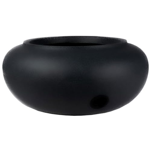 The HC Companies 21 Inch Garden Hose Pot - Durable Lightweight Plastic Decorative Hose Pot for Yard, 100-Foot Capacity Hose Storage, Black