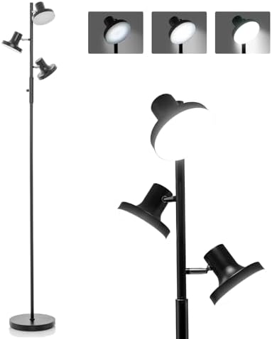 COSTWAY Dimmable Floor Lamp, Modern Standing Lamps with 3 Angle ...