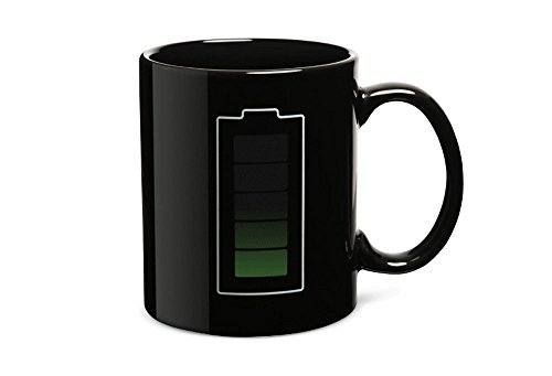 econoLED Battery Color Changing Thermometer Heat Kruzhkus Mug Sensitive Porcelain Tea Coffee Cup