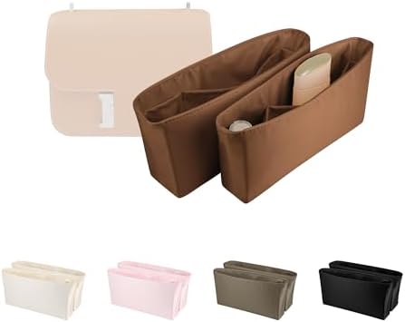 Purse Organizer Insert for Constance 18 without Mirror, Lightweight & Soft Satin Bag Insert with Pockets for Women, Ideal for Travel, Shopping, and Daily Use, Multicolor Options(Gold, Old-Con18)