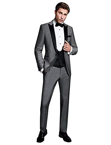 Costume premium homme trois pièces à revers en pointe et coupe tailleur