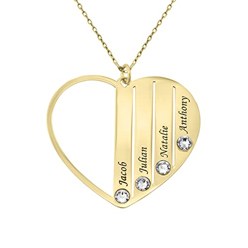 MYKA-Personalized-Family-Heart-Charm-with-Birthstones-0925-Sterling-Silver-18K-Gold-Rose-Gold-Plating-Vermeil-10K-White-Yellow-Gold-Precious-Gift-for-New-Mom-Grandma-Mother-Her-Wife-Jewelry-for-Mother
