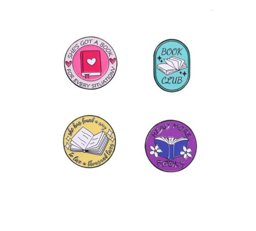 GDXGHJU Broche de libro en inglés, 4 unidades, con texto en inglés 
