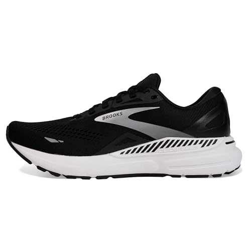 Brooks Women’s Adrenaline GTS 23 Supportive Running Shoe - Black/White/Silver - 10 Medium