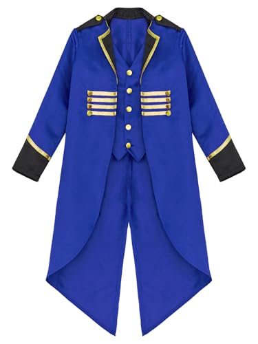 renvena Kids Medieval Steampunk Tailcoat Long Sleeve Victorian Vintage Tuxedo Jacket for Boys Girls3