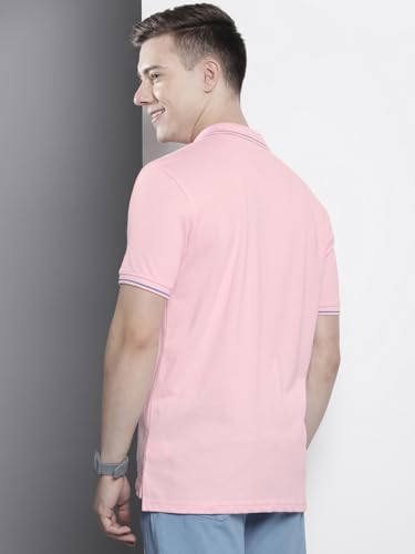 Image of The Indian Garage Co Men Slim Fit Solid Polo Neck Half Sleeves Tshirt