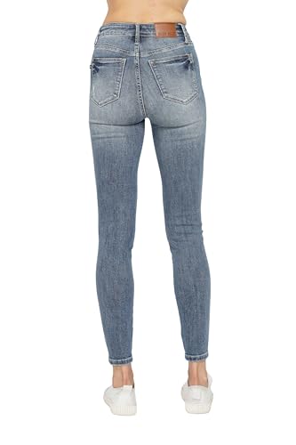 Judy Blue High Waist Tummy Control Contrast Wash Skinny Jeans for Women3