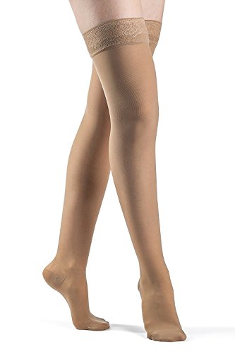 Image of SIGVARIS Women's Style Sheer 780 Closed Toe Thigh-Highs w /Grip Top 20-30mmHg