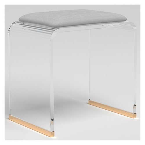 Taburete de ducha acrílico con asiento acolchado cómodo y transparente 2